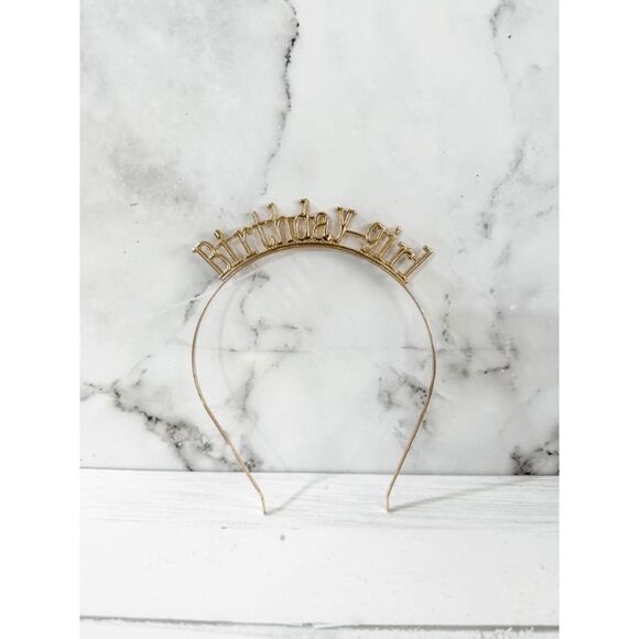 Gold "Birthday Girl" Headband Tiara - Picture 3 of 8